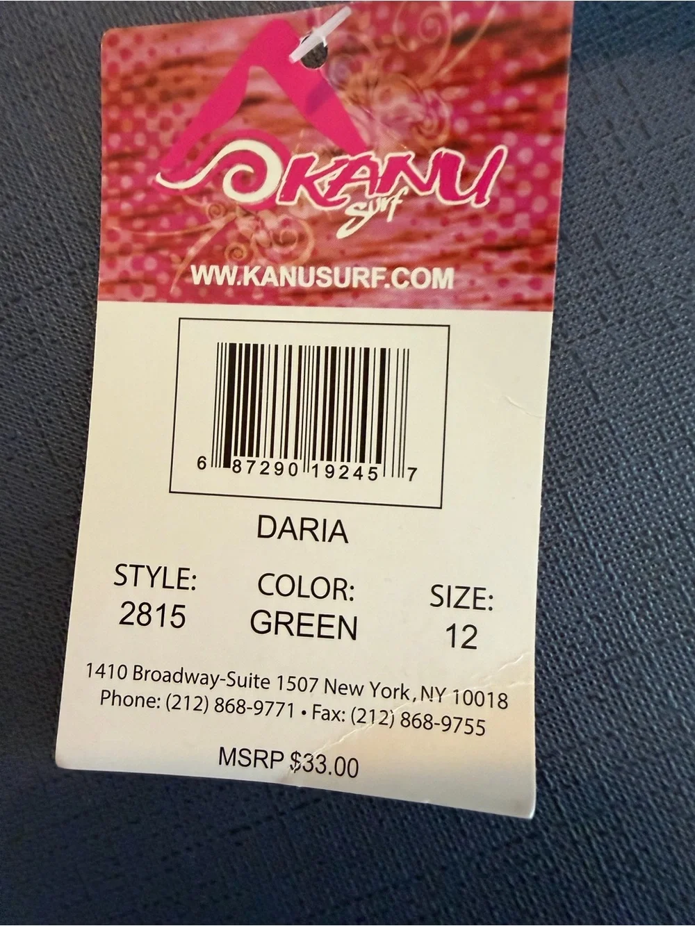 Kanu Surf Daria Tag -Hawaiian floral bikini girls size 12
